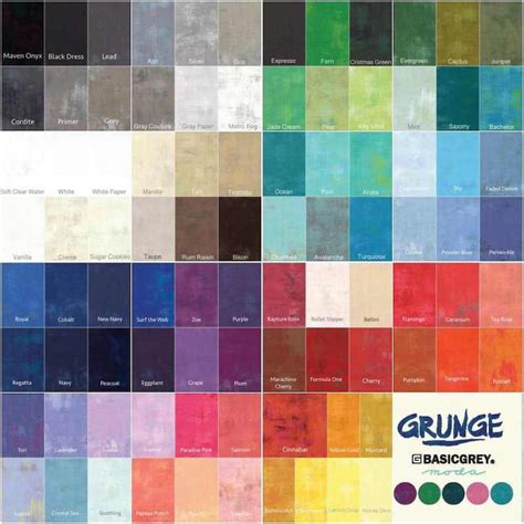 grunge fabric color chart